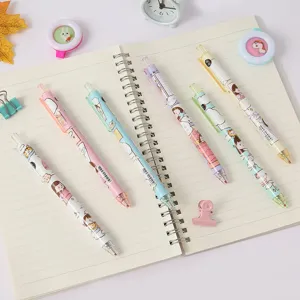 Cute cartoon girl gel pen set aesthetic kawaii press neutral pens for students stationery writing