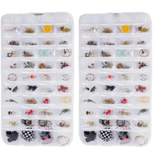 Double-sided hanging jewelry organizer non-woven dustproof necklace ring storage bag main