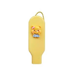 Tragbare faltbare Haarbürste für Kinder, süßes Cartoon Bär Design, kompakter Reisehaarkamm.