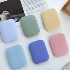 Portable folding makeup mirror and comb 2-in-1, multi-color compact pocket travel mirror.