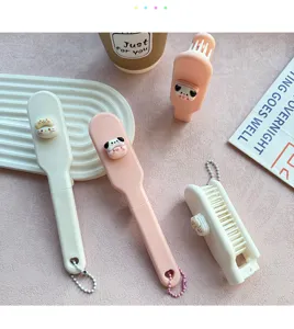 Mini brosse à cheveux pliante portable peigne de massage dessin animé mignon pour femmes