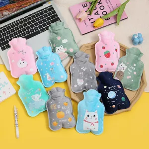 Cute Cartoon Flannel Hot Water Bag Small Size Soft Plush Hand Warmer Winter Warm Water Bottle