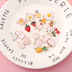 Bunte Emaillierte Anhänger Set DIY Schmuckherstellung Armband Ohrringe Zubehör Großhandel