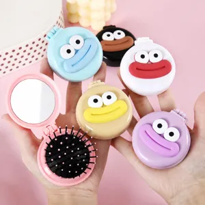 Portable Air Cushion Hair Brush Cute Cartoon Big Mouth Folding Massage Comb Beauty Tool For Women