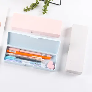 Minimalistisches Einfarbiges PP Kunststoff Federmäppchen Schüler Schreibtisch Aufbewahrungsbox Büro Schulbedarf Stifthalter Organizer