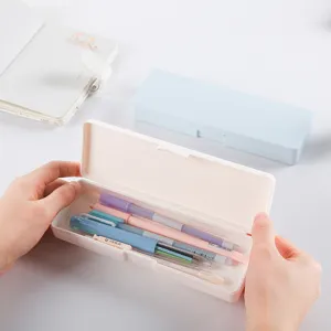 Minimalistisches mattiertes PP Federmäppchen Schreibwaren Organizer Schreibtisch Box