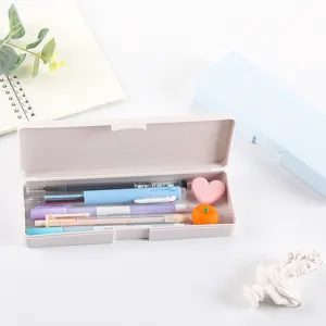 Minimalistische matte PP Federtasche Schreibwaren Aufbewahrungsbox fuer Schueler und Buero.