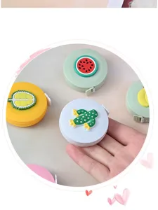Mignon mini mètre ruban de dessin animé rond portable règle souple pour mesure de taille