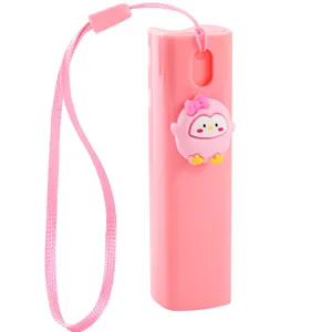 Mini flacone spray da viaggio portatile con laccetto, atomizzatore rosa ricaricabile.