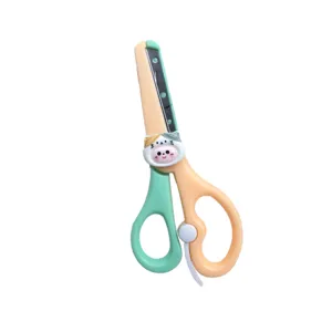 Cute cartoon safety scissors for kids DIY art craft paper cutting school office tool
