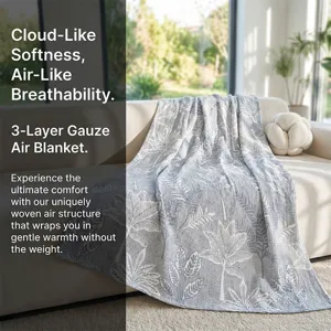 Nordic 3-layer gauze sofa blanket throw breathable soft lightweight cover for living room decor