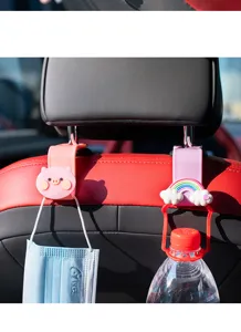 Leuke autostoel haak, cartoon ontwerp, stevige hoofdsteun hanger voor tas en accessoires.