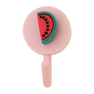Cute cartoon watermelon wall hook, punch-free seamless sticky hook for dorm room and key hanging.