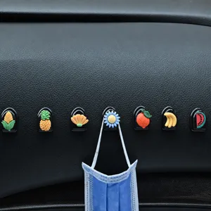 Ganci adesivi carini per auto design di frutta e piante per cruscotto organizzatore