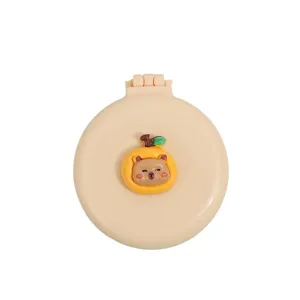 Brosse à Cheveux Coussin d'Air Pliable Mini Peigne de Voyage Compact Avec Miroir Design Dessin Animé Mignon Animal Outil de Coiffure pour Femmes