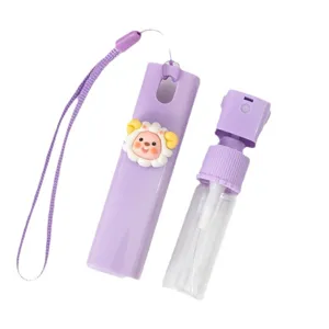 Portable Mini Spray Bottle Cute Cartoon Animal Travel Refillable Perfume Lotion Container With Lanyard