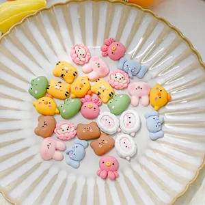 Cute animal resin cabochons detail view, ideal for DIY phone case and handmade craft charms.