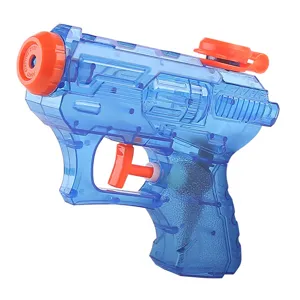 Transparent blue plastic mini water gun toy for summer outdoor water play beach fun kids