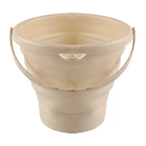 Foldable beach bucket children sand digging toy thickened portable collapsible water pale container