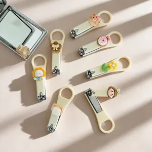 Cream style cute portable household nail clipper set with various cartoon design details