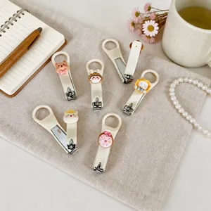 Cute cartoon nail clipper set, portable stainless steel nail cutter for kids and home use.