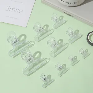 Transparent plastic binder clips set clear paper clamp multipurpose office stationery tool