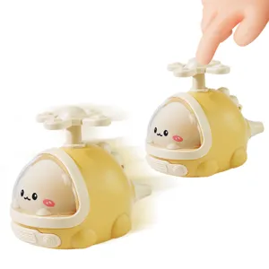 Bonito juguete de helicóptero a presión para niños, avión de animales de dibujos animados.