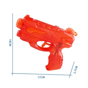 17cm kids water gun toy translucent orange summer beach outdoor interactive squirt toy