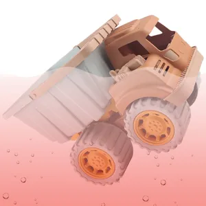 Kids beach toy dump truck and bucket set, cute morandi colors sand playing vehicle for toddlers.
