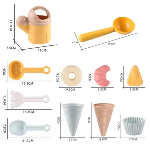 Kids beach toy set sandbox wheat straw watering can shovel molds outdoor fun children play tools