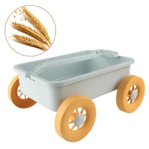 Kids beach wagon toy, portable sand cart play set for toddlers outdoor summer fun activities.