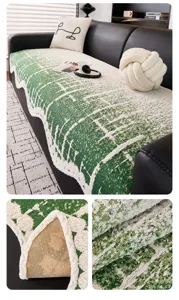 Sommer neue Samt Jacquard Sofakissen verdickt klassische Sofatuch Matte grün und weiß