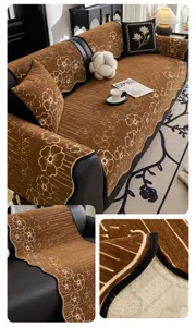 Chenille floral sofa cover jacquard anti-slip couch cushion for living room decor