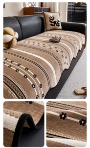 Summer minimalist textured sofa cover jacquard light luxury skin-friendly non-slip cushion