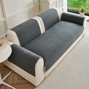 Housse de canapé en chenille minimaliste antidérapante anti-poussière protection robuste design