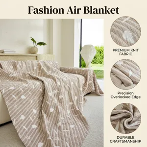 Jacquard sofa cover blanket three-layer gauze breathable soft furniture protector home decor