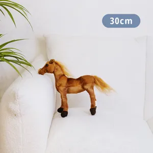 Adorabile cavallo di peluche in piedi da 30cm, morbida bambola animale per decorazioni e regali.