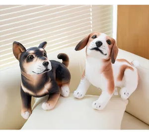 Simulation dog plush toy cute stuffed animal soft puppy doll for sofa home decor gift