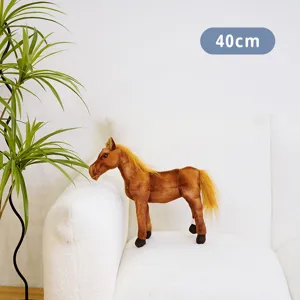 40cm Simulazione Cavallo Peluche Giocattolo In Piedi Marrone Bambola Carina Casa Regalo Top