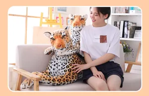 Géant léopard peluche douce animal en peluche poupée mignon coussin cadeau pour enfants