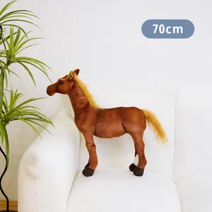Simpatico cavallo di simulazione peluche bambola in piedi decorazione casa morbido 70cm