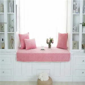 Cojin de ventana de terciopelo de cristal rosa colchon de felpa suave dormitorio
