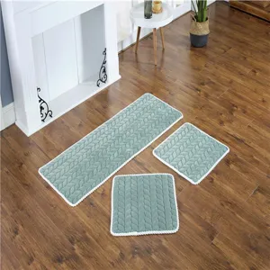 Conjunto de alfombrillas de ventana de terciopelo cristal verde, cojin tatami antideslizante.