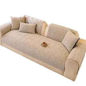 Luxury Jacquard Polyester Sofa Cushion Herringbone Pattern Sofa Cover Non Slip Furniture Protector For Living Room Decor
