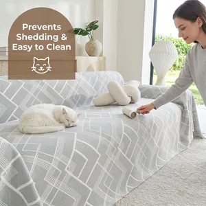 Nordic Style Geometric Sofa Throw Blanket Breathable Soft Multi-use Couch Cover for Home