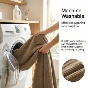 Durable chenille sofa cover universal four seasons machine washable soft textured brown slipcover