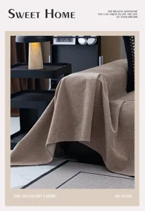 Nordic cream style chenille anti-slip waterproof sofa cover blanket for living room use.