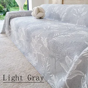 Nordic style triple-layer gauze sofa cover for living room, breathable and machine washable.