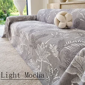 Nordic style three-layer gauze sofa cover, breathable sofa blanket for all seasons.