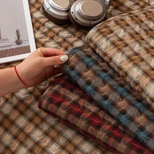 Retro plaid sofa cover cotton checkered sofa towel durable anti-scratch furniture protector